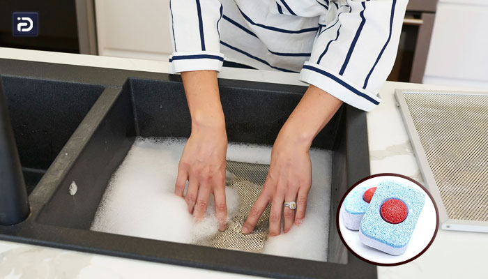 تمیز کردن فیلتر هود با مواد شوینده ماشین ظرفشویی